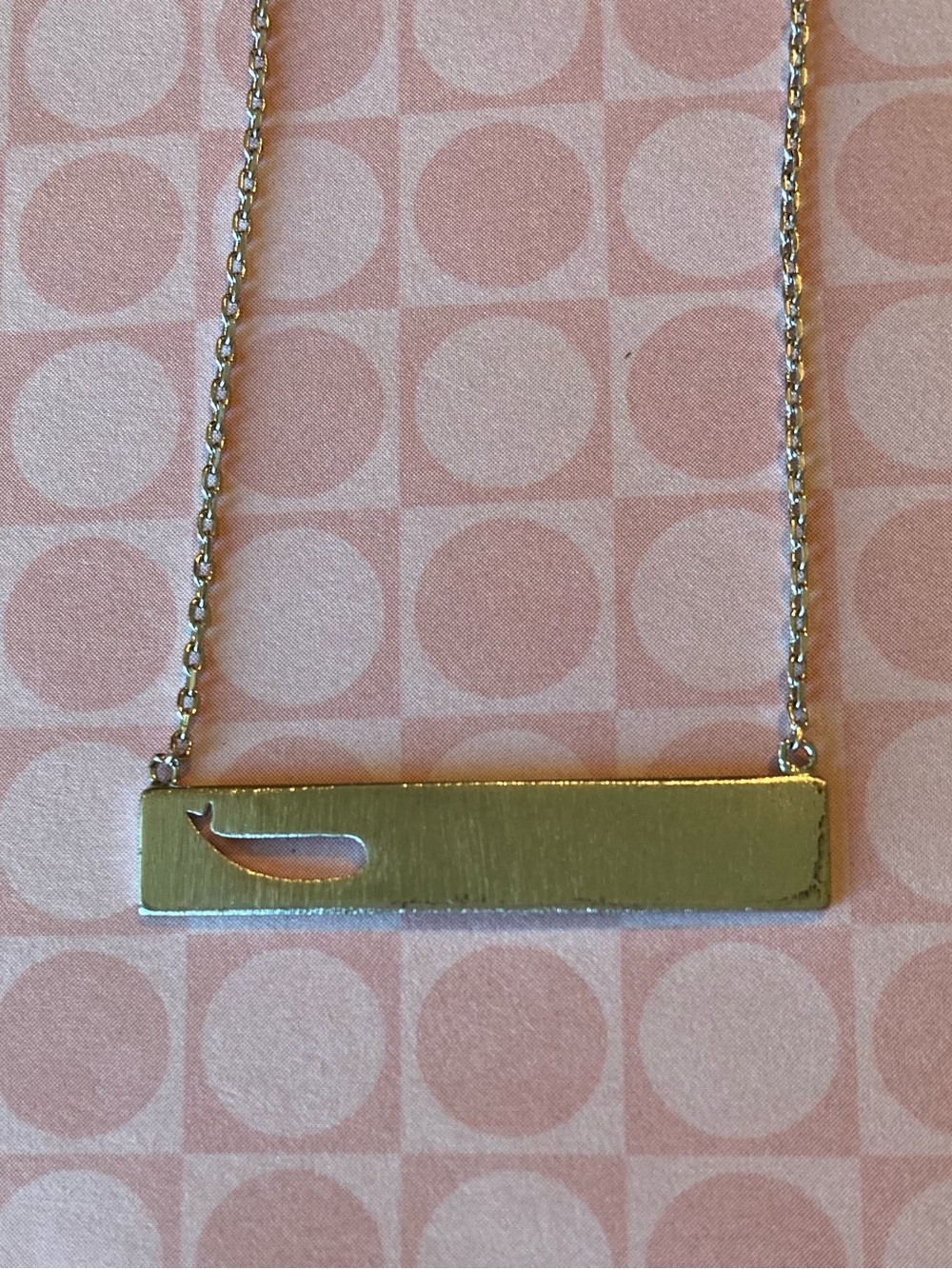 Silvertone Necklace with Whale Cutout